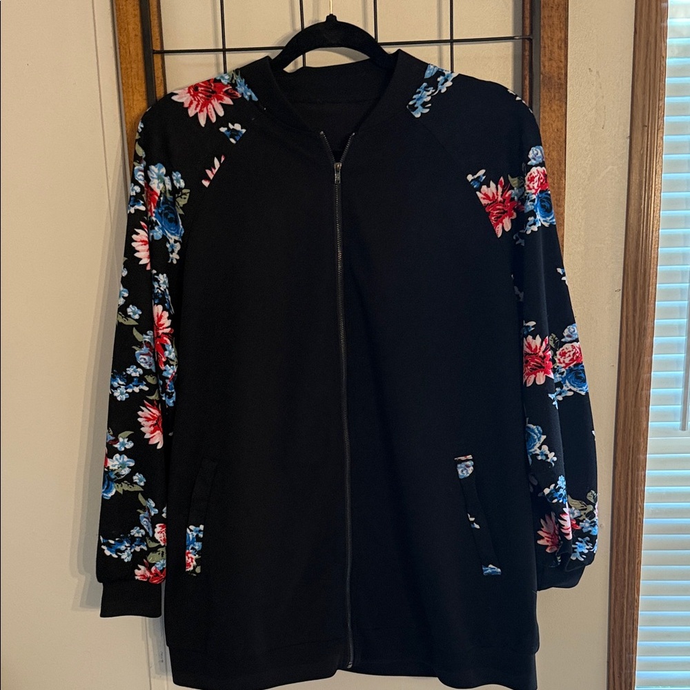 Black Floral Jacket XL